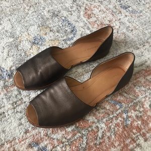 Franco Sarto peep toe flats, cutout sides (10)